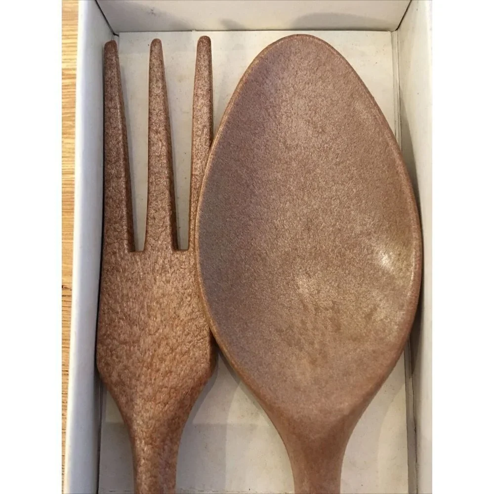 Vtg HAKUSAN JAPAN Great Smoky Mountains Souvenir Salad Spoon & Fork Set - In Box